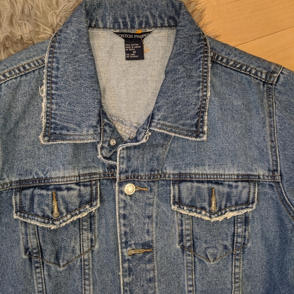 Boston Proper - Distressed Jean Jacket - Picture 4 of 8